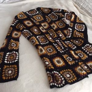 Knitted boho patterned cardigan
